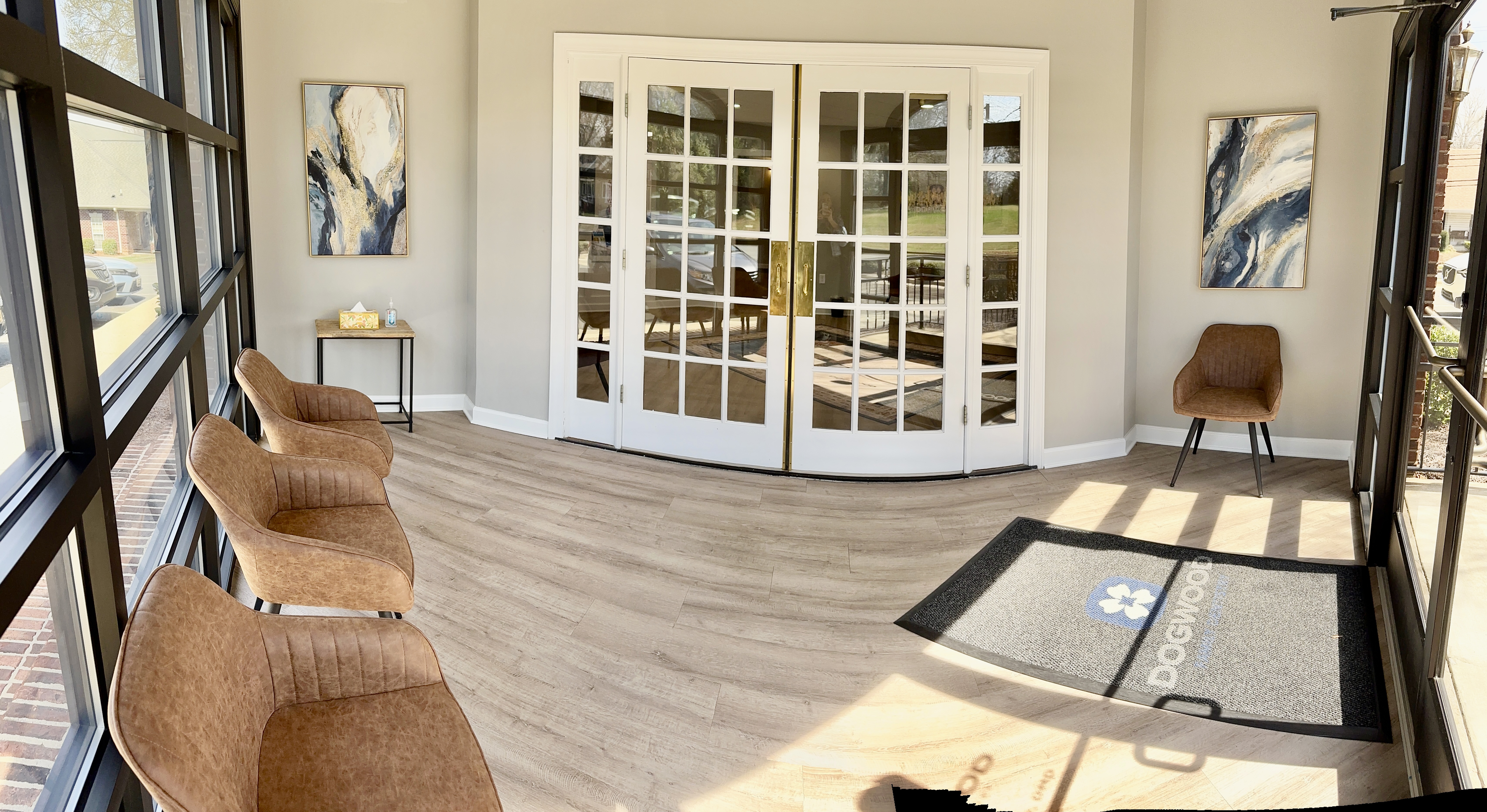 Reception area at Dogwood Family Dentistry in Albemarle, NC