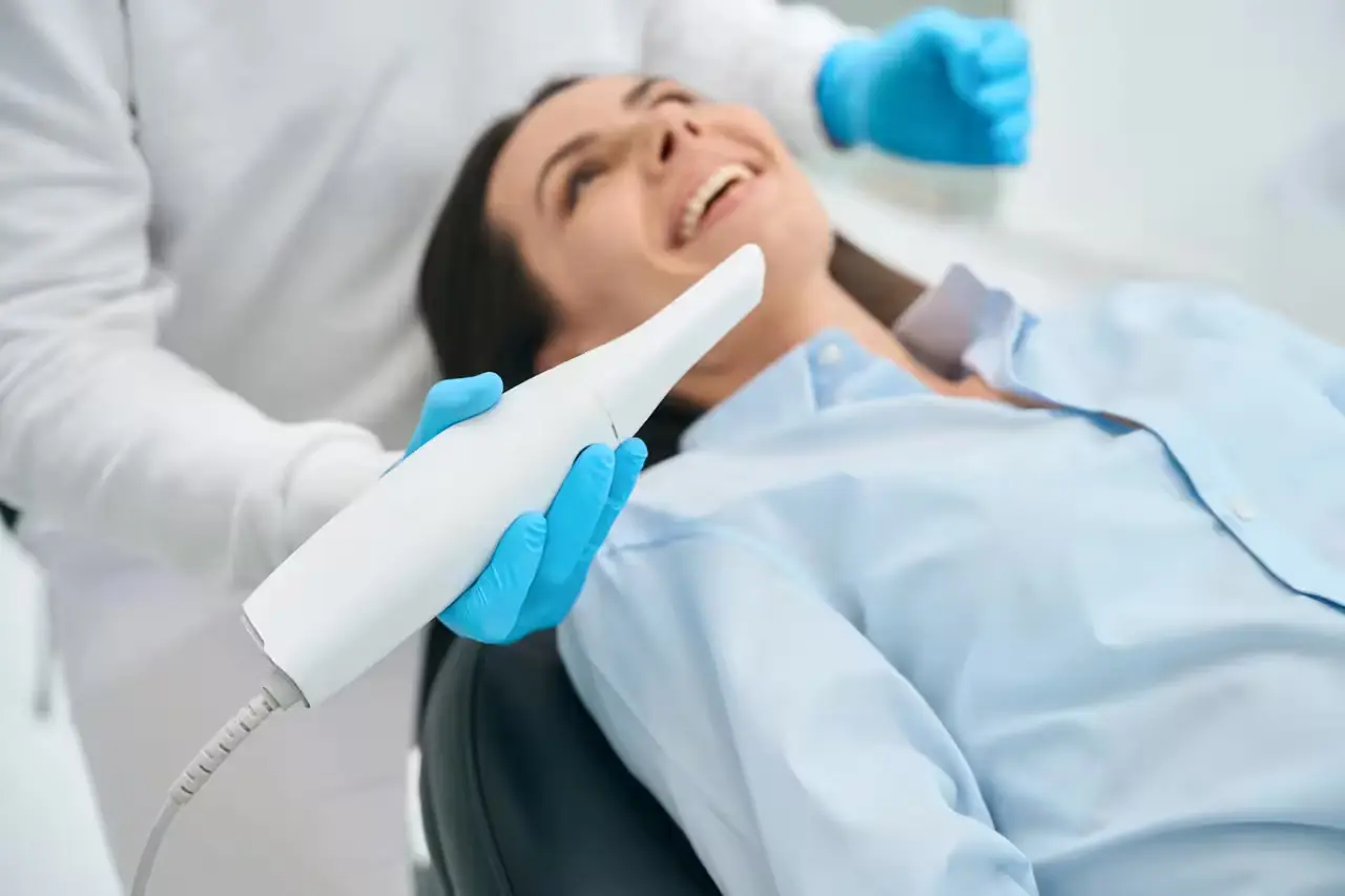 Intraoral camera chairside exam in Albemarle, NC